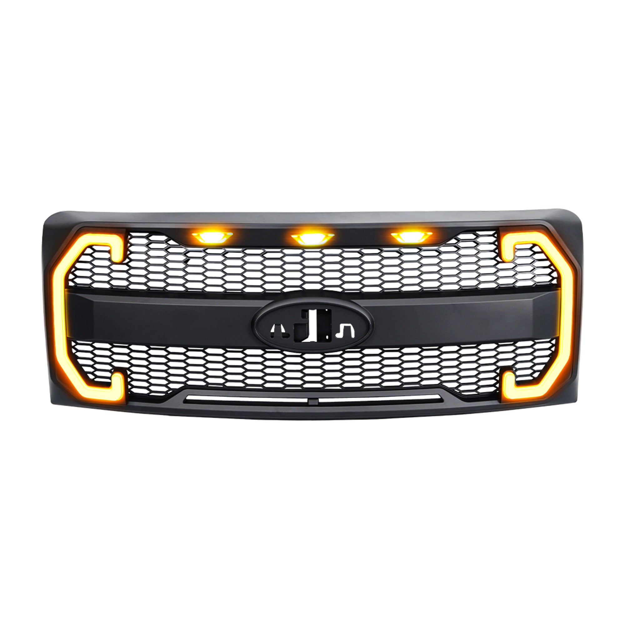 AMERICAN MODIFIED Raptor Mesh Grille for 09-14 Ford F150, Matte Black(For Parts) - VMInnovations