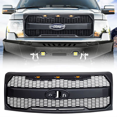 AMERICAN MODIFIED Raptor Style Mesh Grill for 2009-2014 Ford F150, Black (Used) - VMInnovations