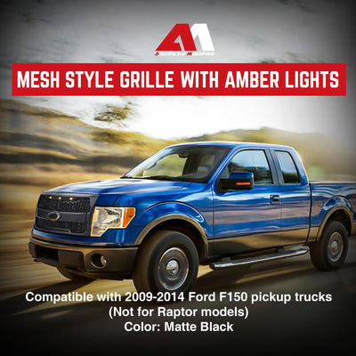 AMERICAN MODIFIED Raptor Style Mesh Grill for 2009-2014 Ford F150, Black (Used) - VMInnovations