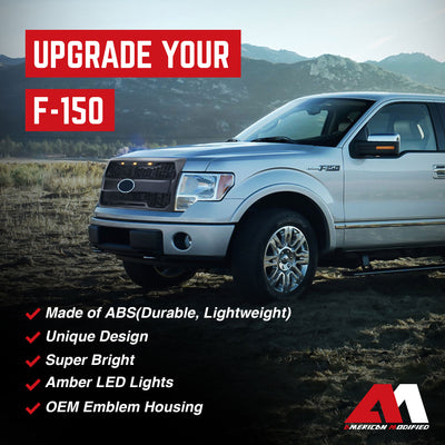AMERICAN MODIFIED Raptor Style Mesh Grill for 2009-2014 Ford F150, Black (Used) - VMInnovations