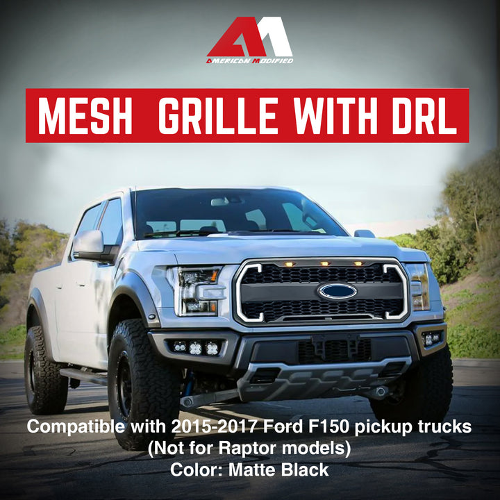 AMERICAN MODIFIED Raptor Style Mesh Grille for 2015-2017 Ford F150 (Open Box)