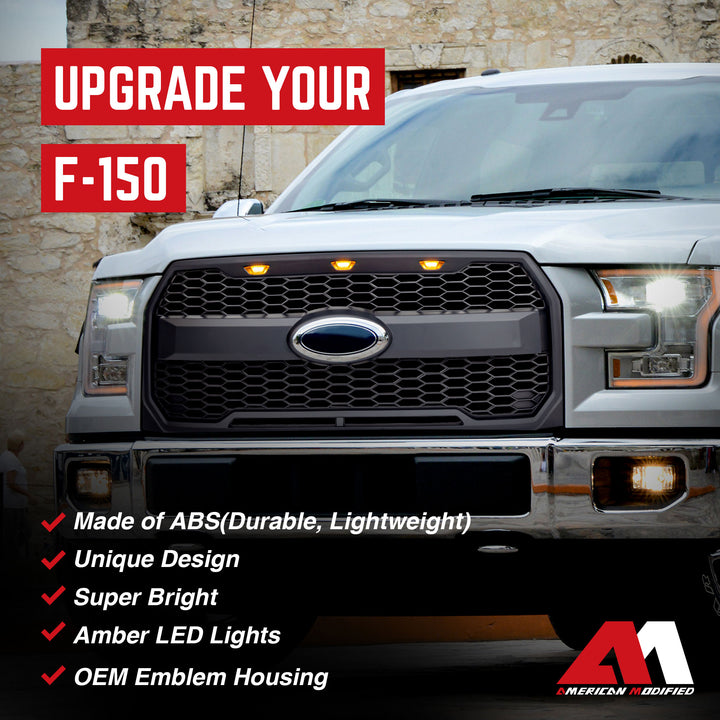 AMERICAN MODIFIED Raptor Style Mesh Grille for 2015-2017 Ford F150 (Open Box)