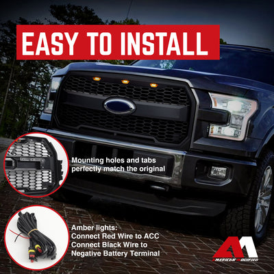 AMERICAN MODIFIED Raptor Style Mesh Grille for 2015-2017 Ford F150 (Open Box) - VMInnovations