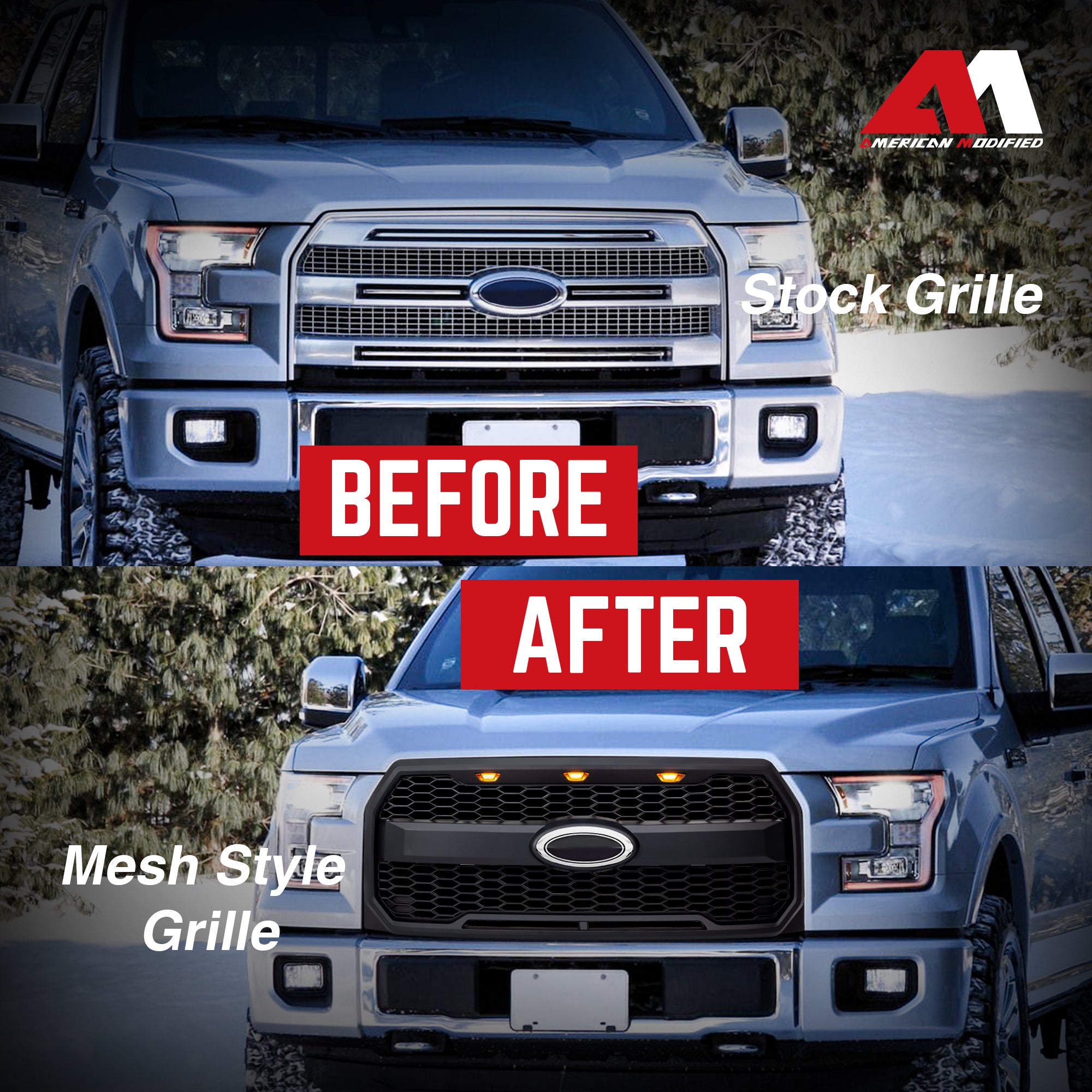 AMERICAN MODIFIED Raptor Style Mesh Grille for 2015-2017 Ford F150 (Open Box) - VMInnovations