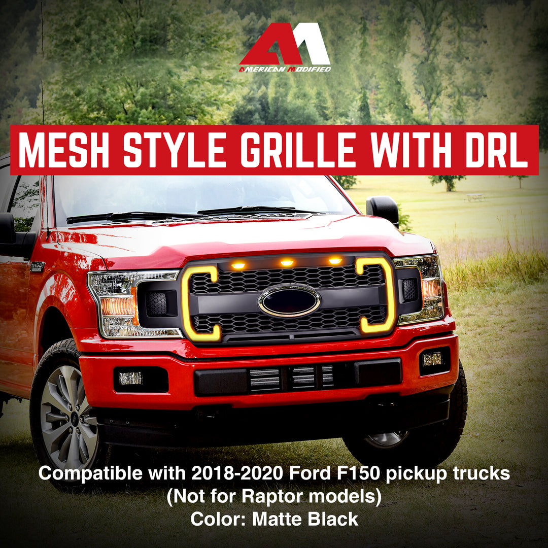 AMERICAN MODIFIED Raptor Style Mesh Grille for 2018-2020 Ford F150 (Open Box)