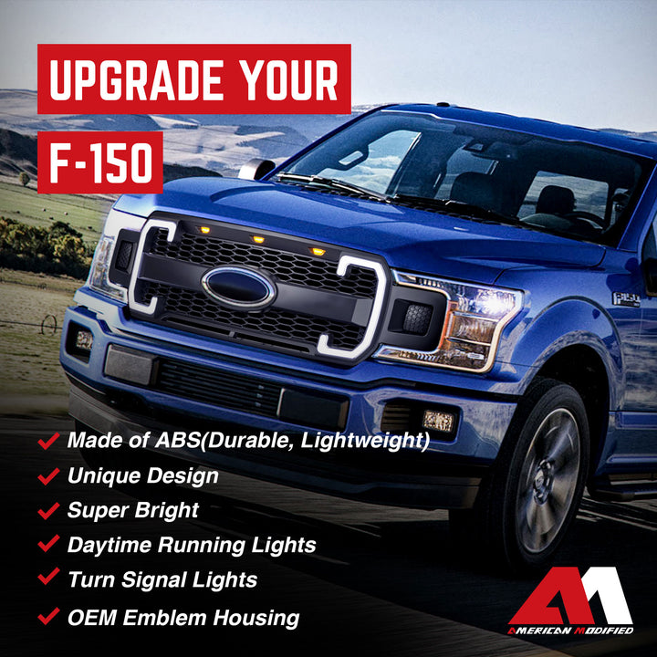 AMERICAN MODIFIED Raptor Style Mesh Grille for 2018-2020 Ford F150 (Open Box)