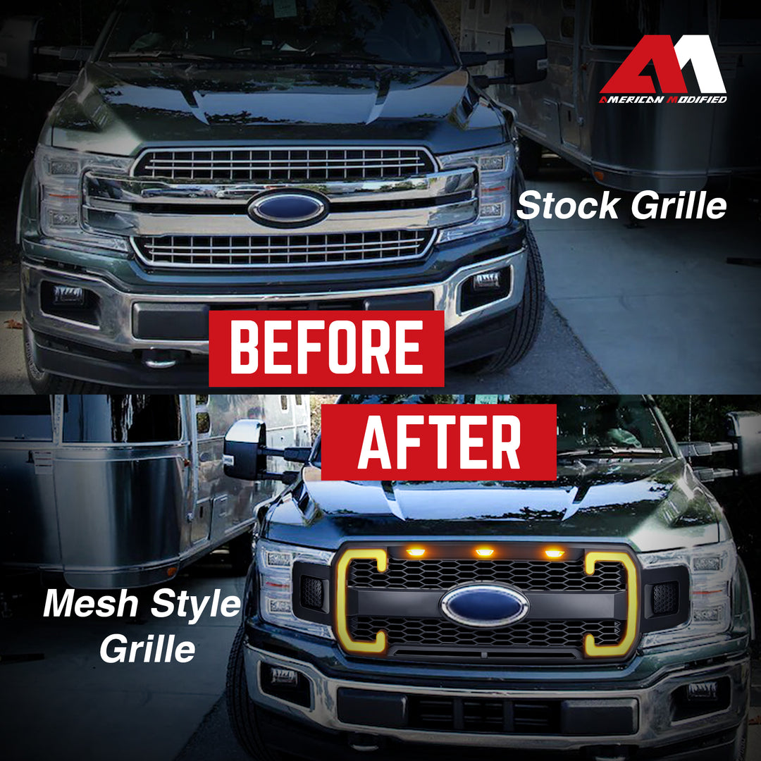 AMERICAN MODIFIED Raptor Style Mesh Grille for 2018-2020 Ford F150 (Open Box)