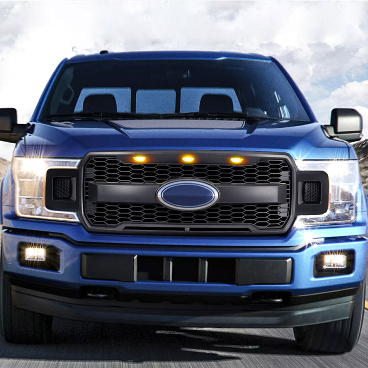 AMERICAN MODIFIED Raptor Style Mesh Grille for Ford F150, Matte Black (Open Box)