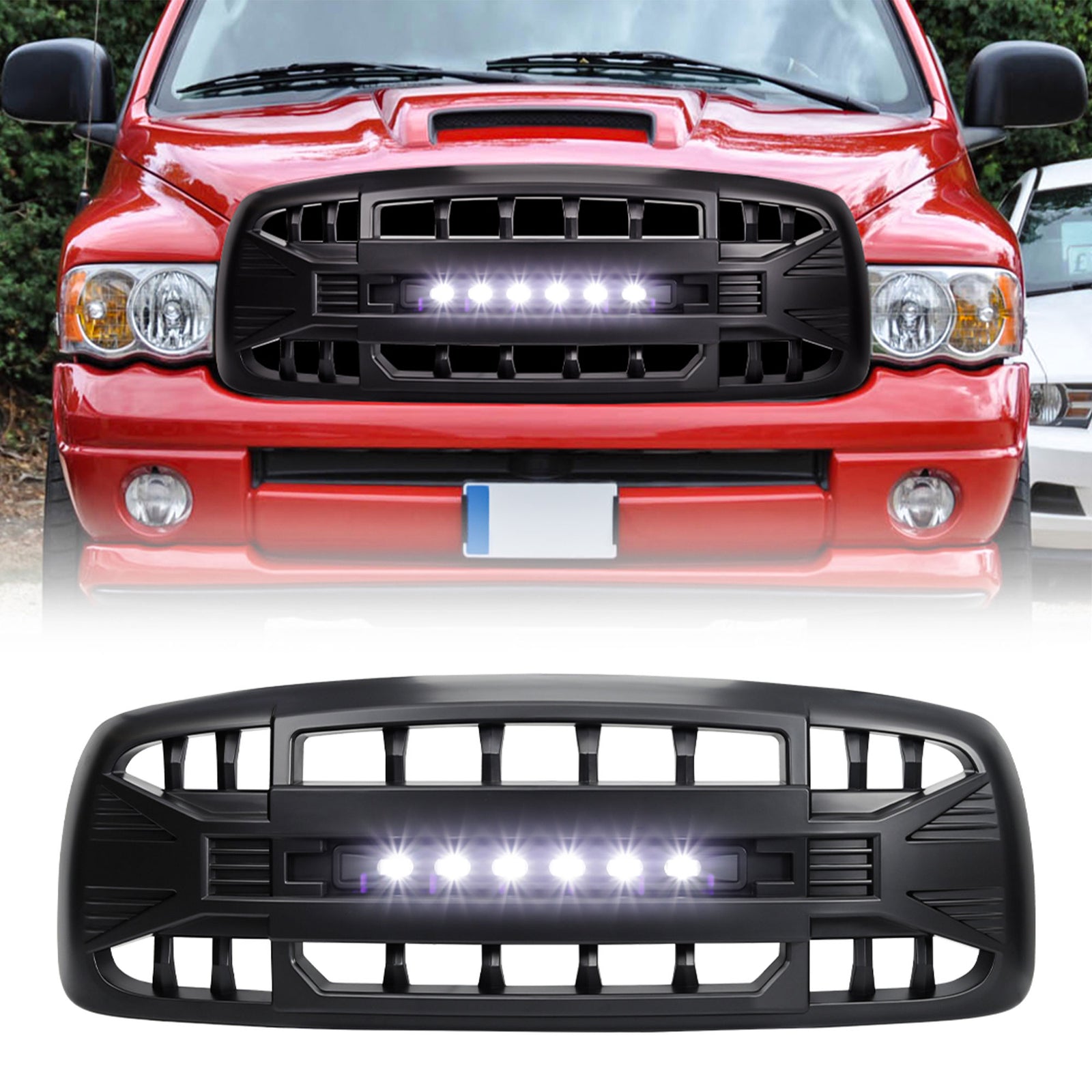 AMERICAN MODIFIED Armor Grille for 02-05 Dodge Ram 1500/2500/3500, Matte Black - VMInnovations