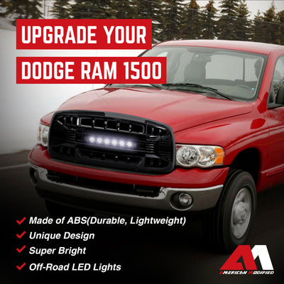 AMERICAN MODIFIED Armor Grille for 02-05 Ram 1500/2500/3500, Black (Open Box) - VMInnovations