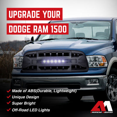 AMERICAN MODIFIED Armor Grille for 2009 to 12 Dodge Ram, Matte Black (Open Box) - VMInnovations