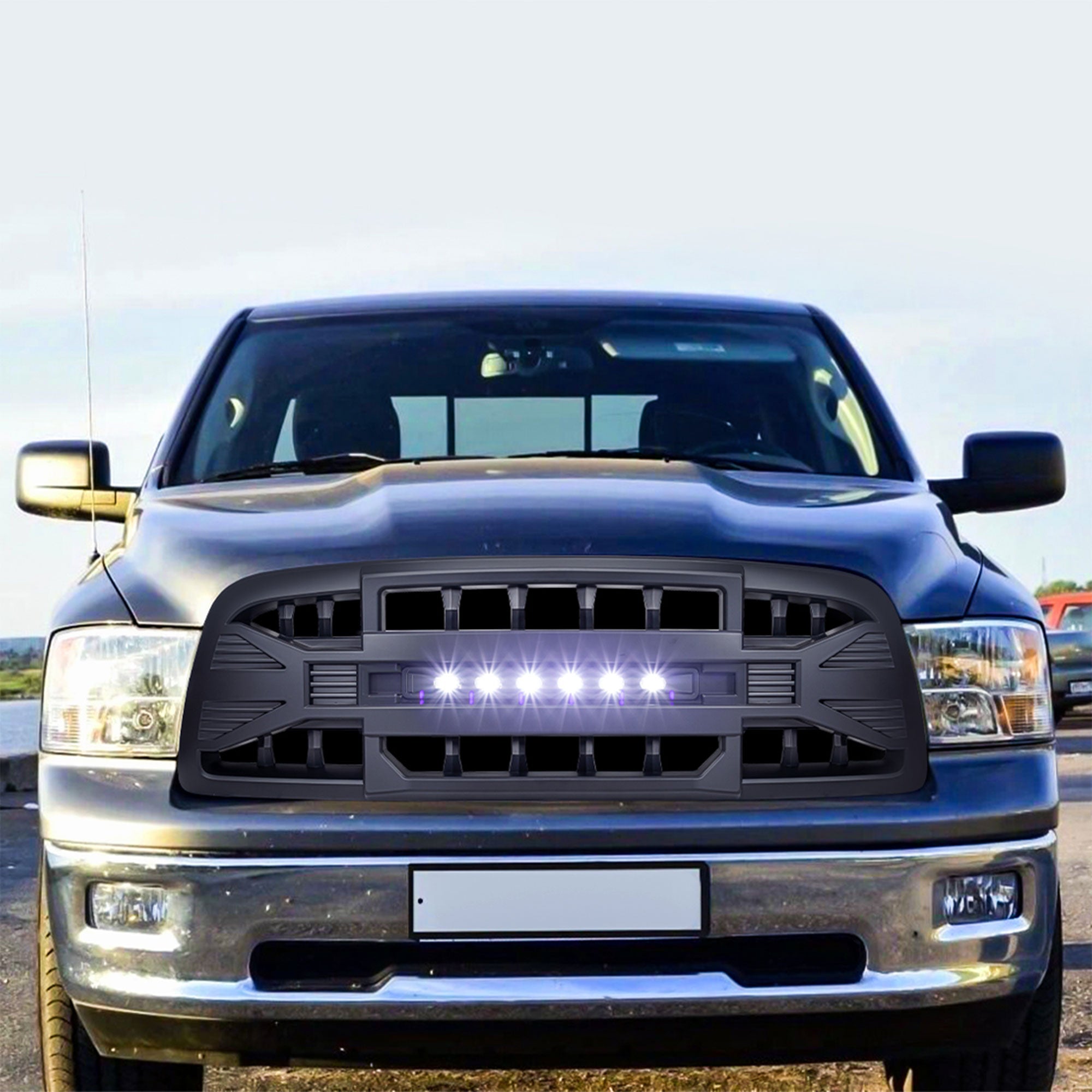 AMERICAN MODIFIED Armor Grille for 2009 to 12 Dodge Ram, Matte Black (Open Box) - VMInnovations