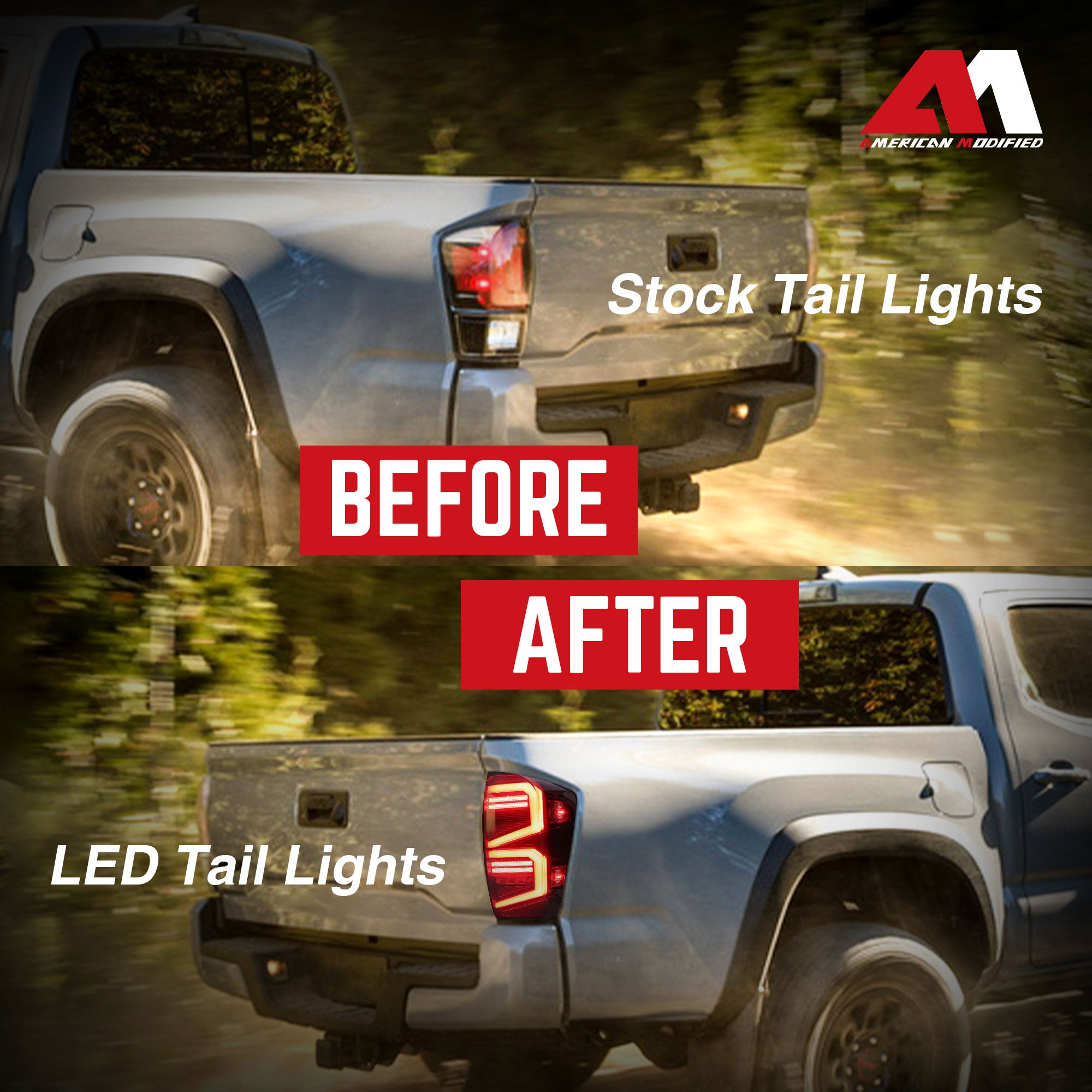 AMERICAN MODIFIED Smoked LED Tail Lights for 16-23 Toyota Tacoma, 1 Pair (Used) - VMInnovations