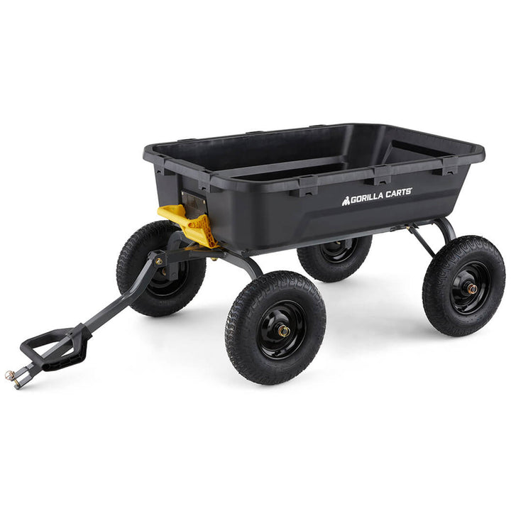 Gorilla Carts Heavy Duty 12 Cb ft Poly Yard Dump Utility Cart, Black (Open Box)