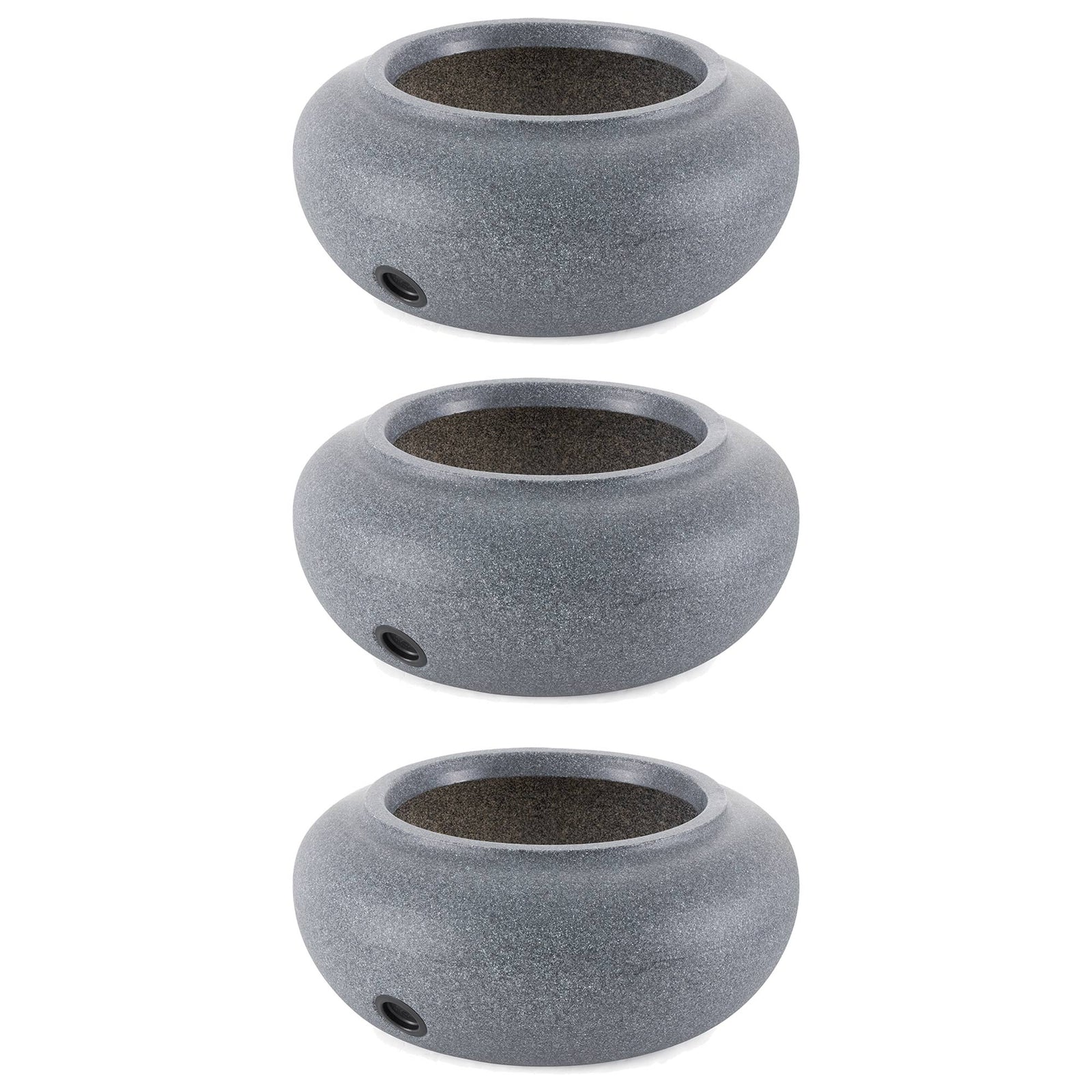 HC Companies 21" Decorative Plastic Outdoor Garden Hose Storage Pot (3 Pack) - VMInnovations