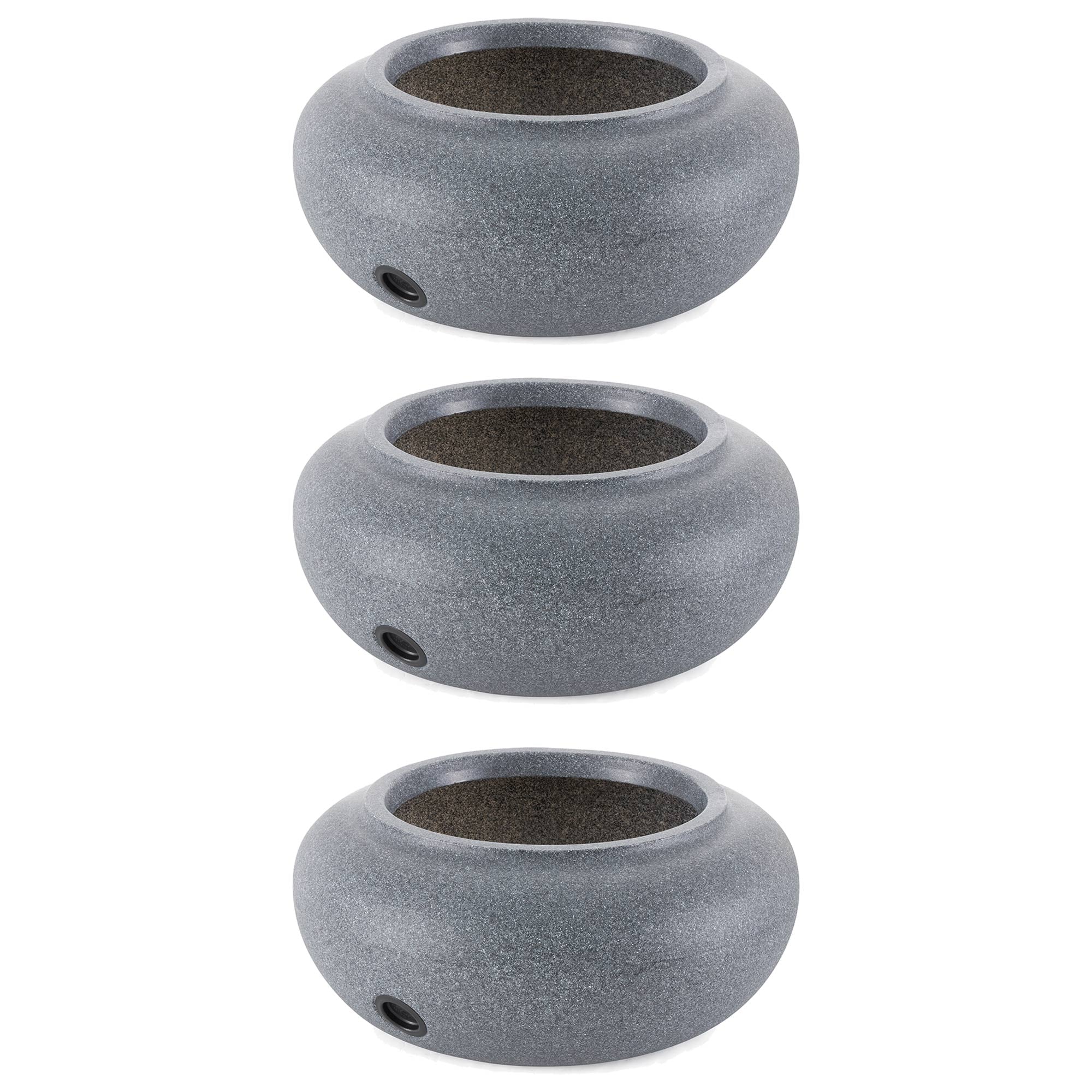 HC Companies 21" Decorative Plastic Outdoor Garden Hose Storage Pot (3 Pack) - VMInnovations