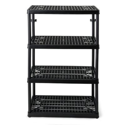 Gracious Living 4 Shelf Fixed Height Ventilated Storage Unit, Black, 2 Pack - VMInnovations