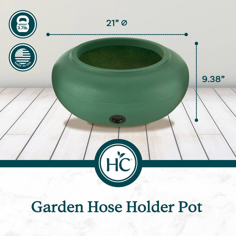 The HC Companies 21 Inch Garden Hose Holder Pot for 75 to 100 Ft Hoses (2 Pack)