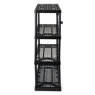 Gracious Living 4 Shelf Fixed Height Ventilated Heavy Duty Storage Unit, Black - VMInnovations