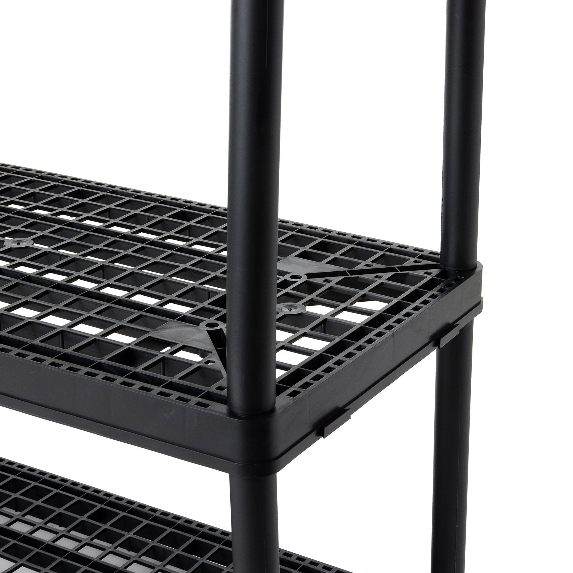 Gracious Living 4 Shelf Fixed Height Ventilated Heavy Duty Storage Unit, Black - VMInnovations
