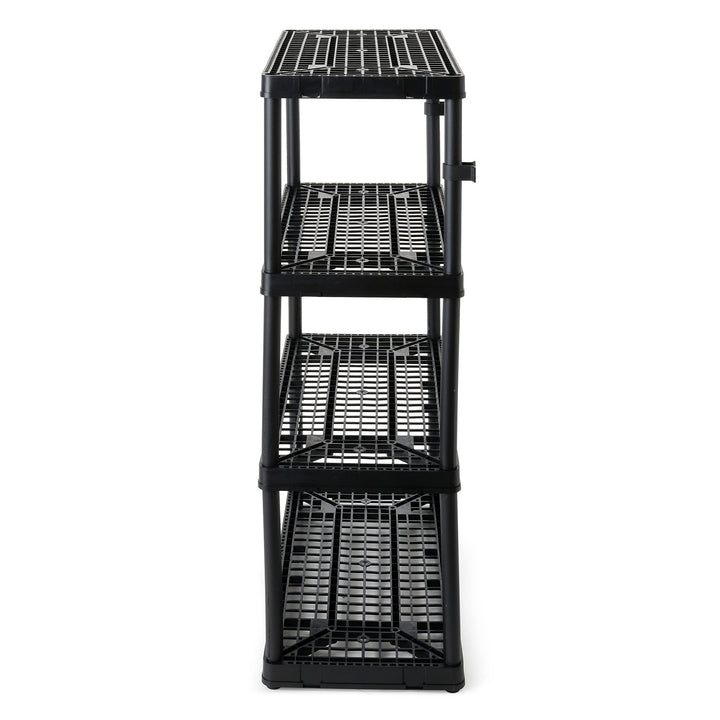 Gracious Living 4 Shelf Fixed Height Ventilated Heavy Duty Storage Unit, Black