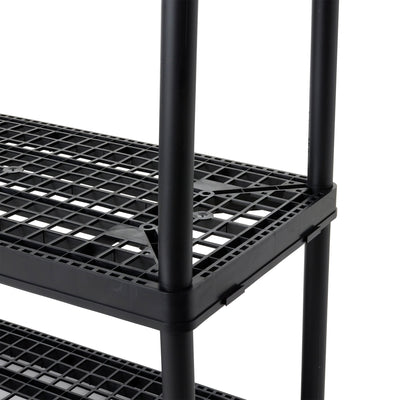Gracious Living 4 Shelf Fixed Height Ventilated Storage Unit, Black, 4 Pack