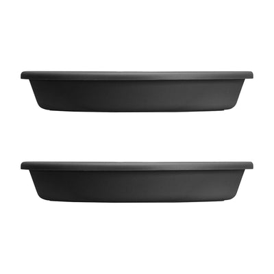 HC Companies Classic 21.13 Inch Round Saucer Tray for 24 Inch Plant Pot (2 Pack) - VMInnovations