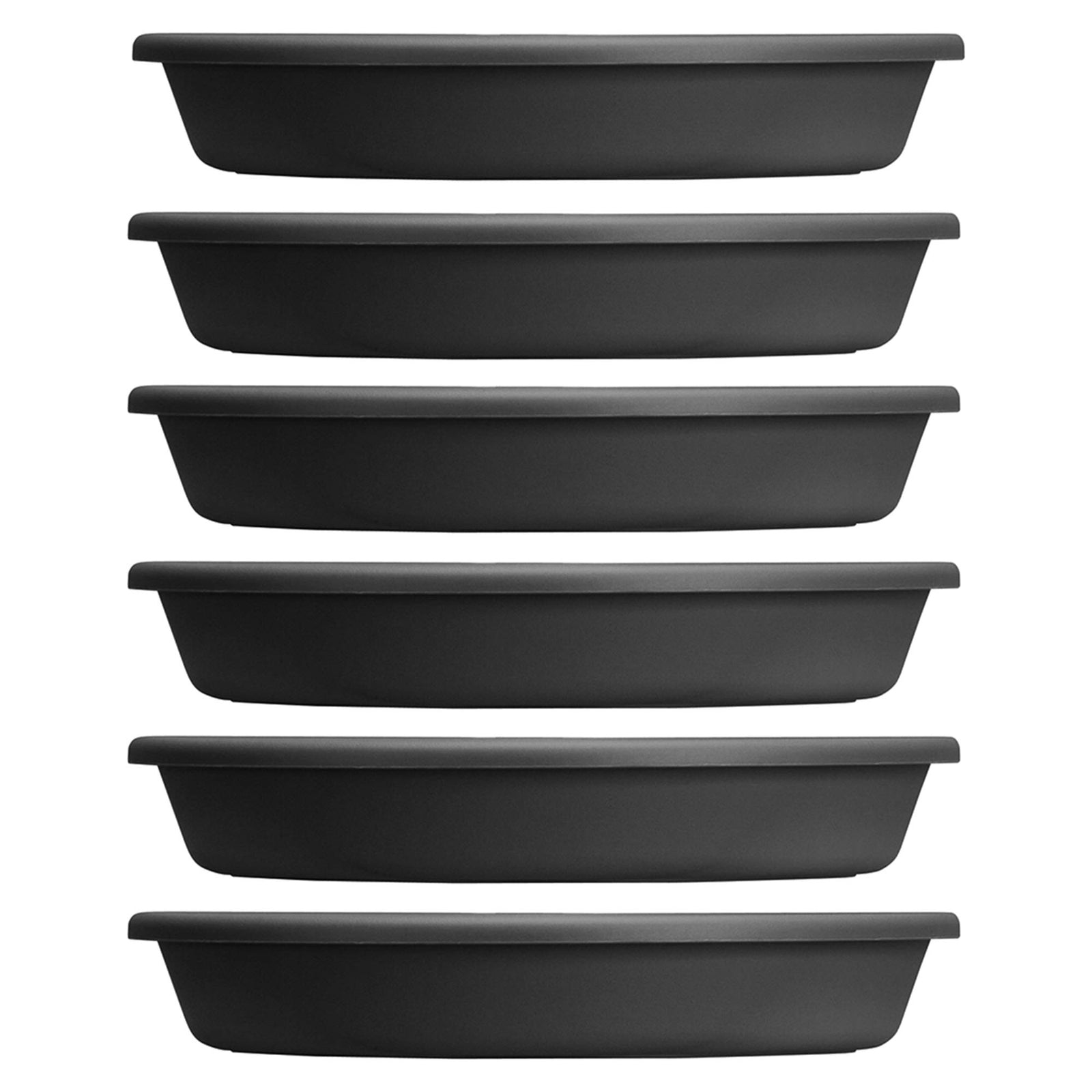 HC Companies Classic 21.13 Inch Round Saucer Tray for 24 Inch Plant Pot (6 Pack) - VMInnovations