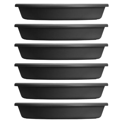 HC Companies Classic 21.13 Inch Round Saucer Tray for 24 Inch Plant Pot (6 Pack) - VMInnovations