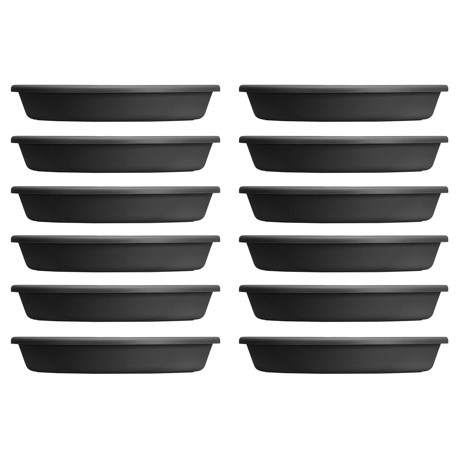 HC Companies Classic 21.13 Inch Round Saucer Tray for Pots, Black (12 Pack) - VMInnovations