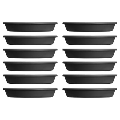 HC Companies Classic 21.13 Inch Round Saucer Tray for Pots, Black (12 Pack) - VMInnovations