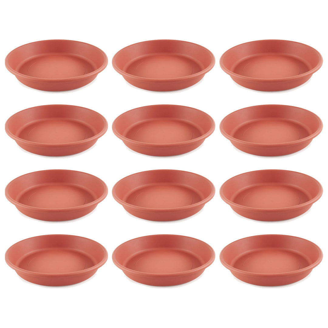 HC Companies Classic 17.63 Inch Tray Saucer for Planters, Terracotta (12 Pack)