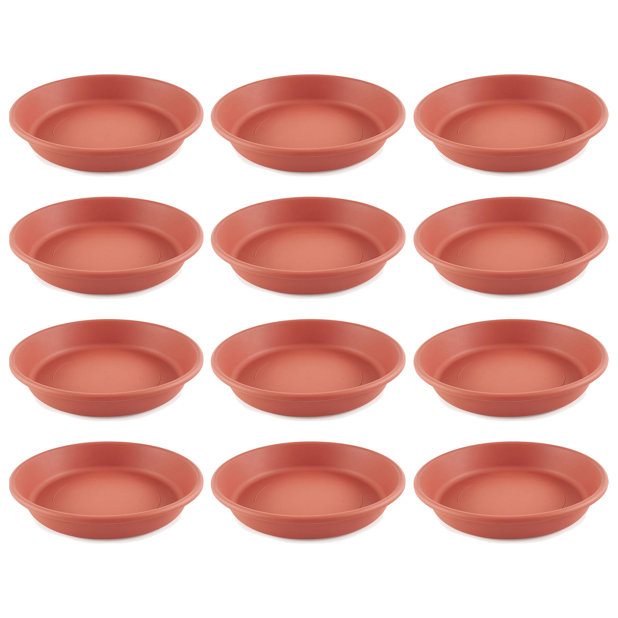HC Companies Classic 17.63 Inch Tray Saucer for Planters, Terracotta (12 Pack) - VMInnovations