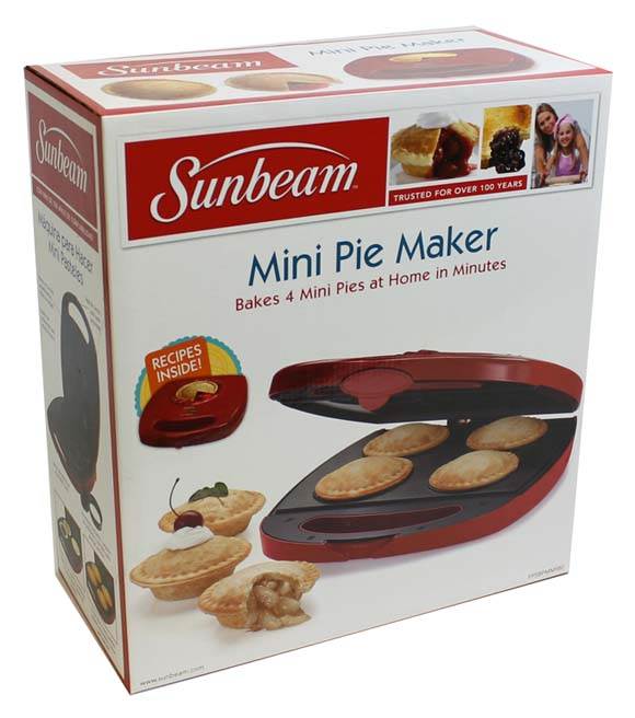 Sunbeam FPSBPMM980 4 Piece Mini Pie Maker Portable Kitchen - Red (Open Box)