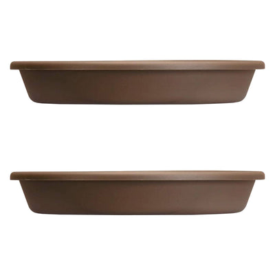 The HC Companies 16.3 Inch Planter Saucer for Classic Pots, Chocolate (2 Pack) - VMInnovations