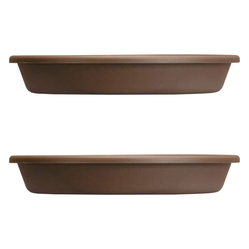 The HC Companies 16.3 Inch Planter Saucer for Classic Pots, Chocolate (2 Pack)