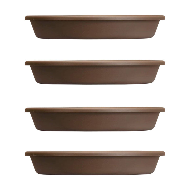 The HC Companies 16.3 Inch Planter Saucer for Classic Pots, Chocolate (4 Pack)