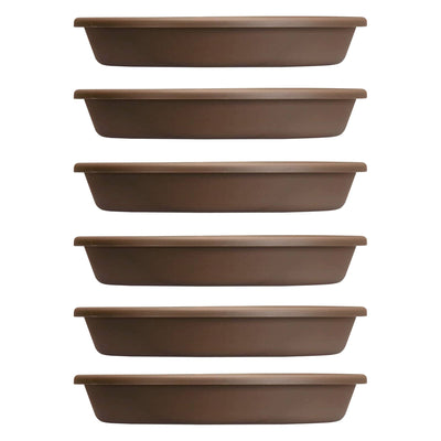 The HC Companies 16.3 Inch Planter Saucer for Classic Pots, Chocolate (6 Pack)