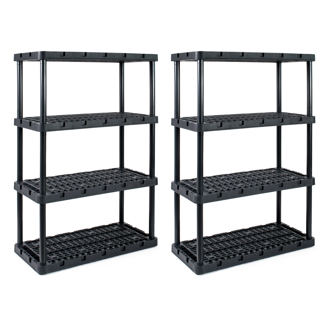 Gracious Living 4 Shelf Knect A Shelf Ventilated Storage Unit, Black (2 Pack)