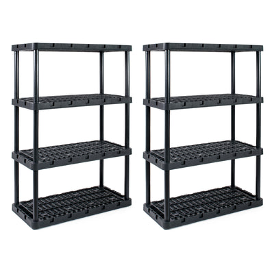 Gracious Living 4 Shelf Knect A Shelf Ventilated Storage Unit, Black, 2 Pack