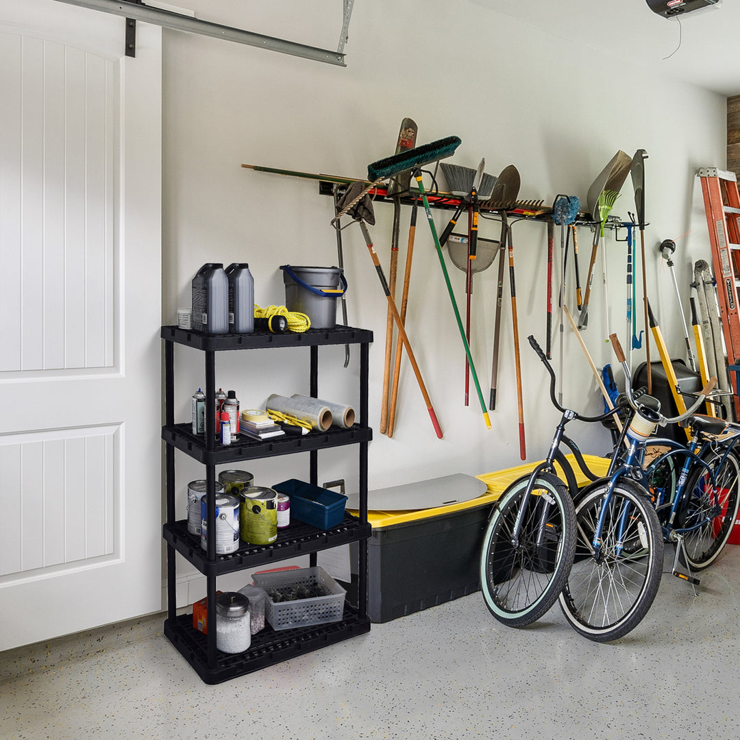 Gracious Living 4 Shelf Knect-A-Shelf Heavy Duty Storage Unit, Black (Open Box) - VMInnovations