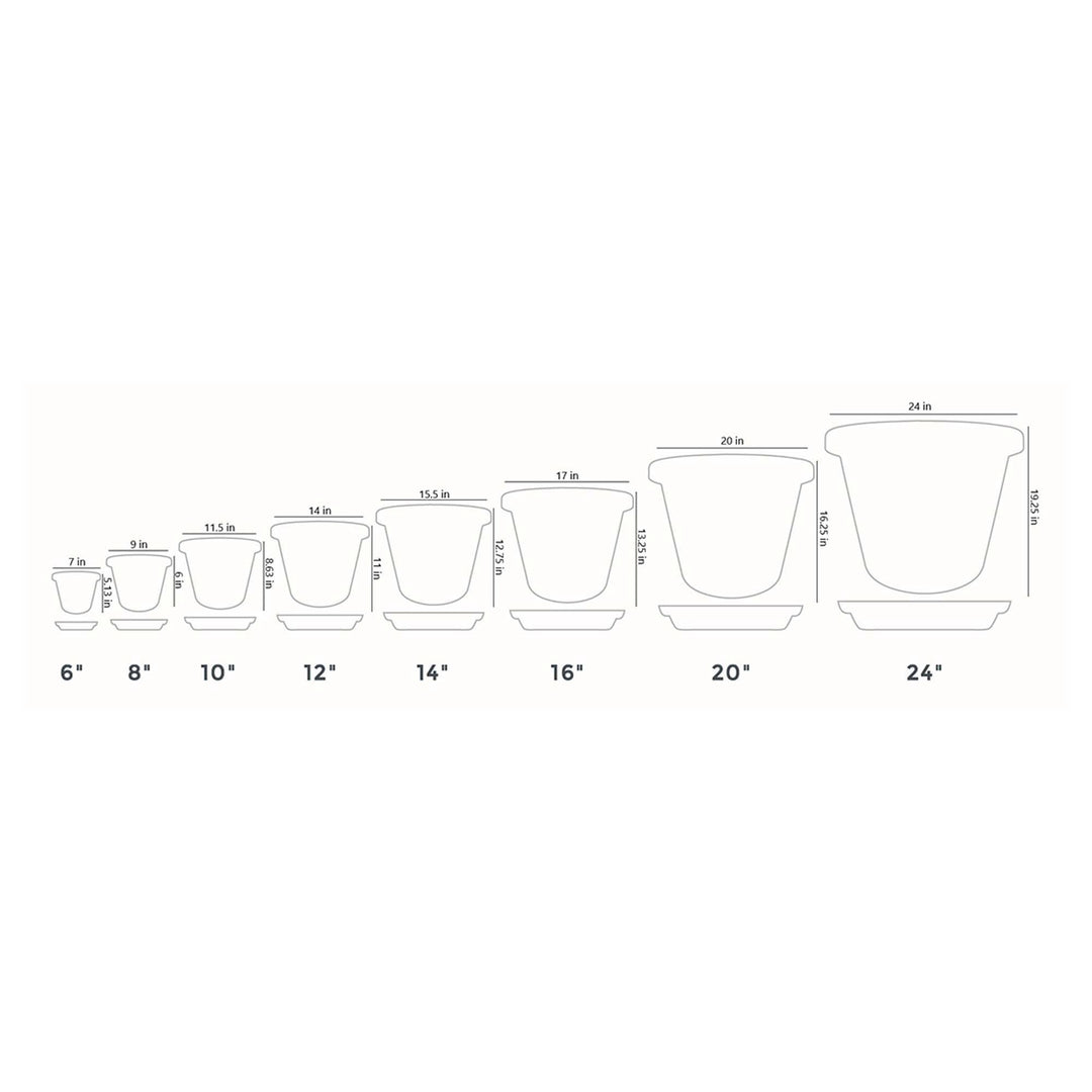The HC Companies 16.3 Inch Planter Saucer for Classic Pots, Chocolate (12 Pack)