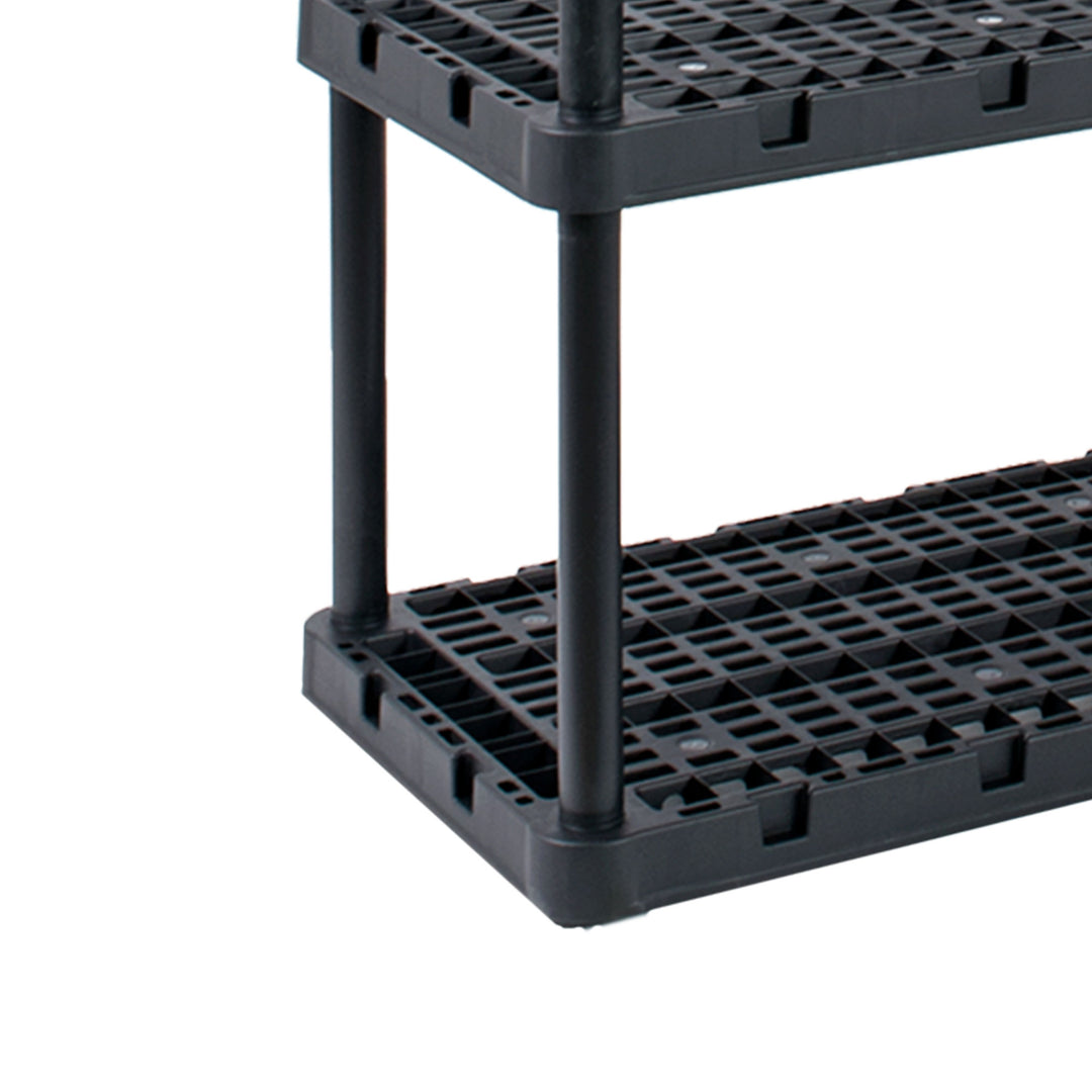 Gracious Living 4 Shelf Knect A Shelf Ventilated Storage Unit, Black (4 Pack)