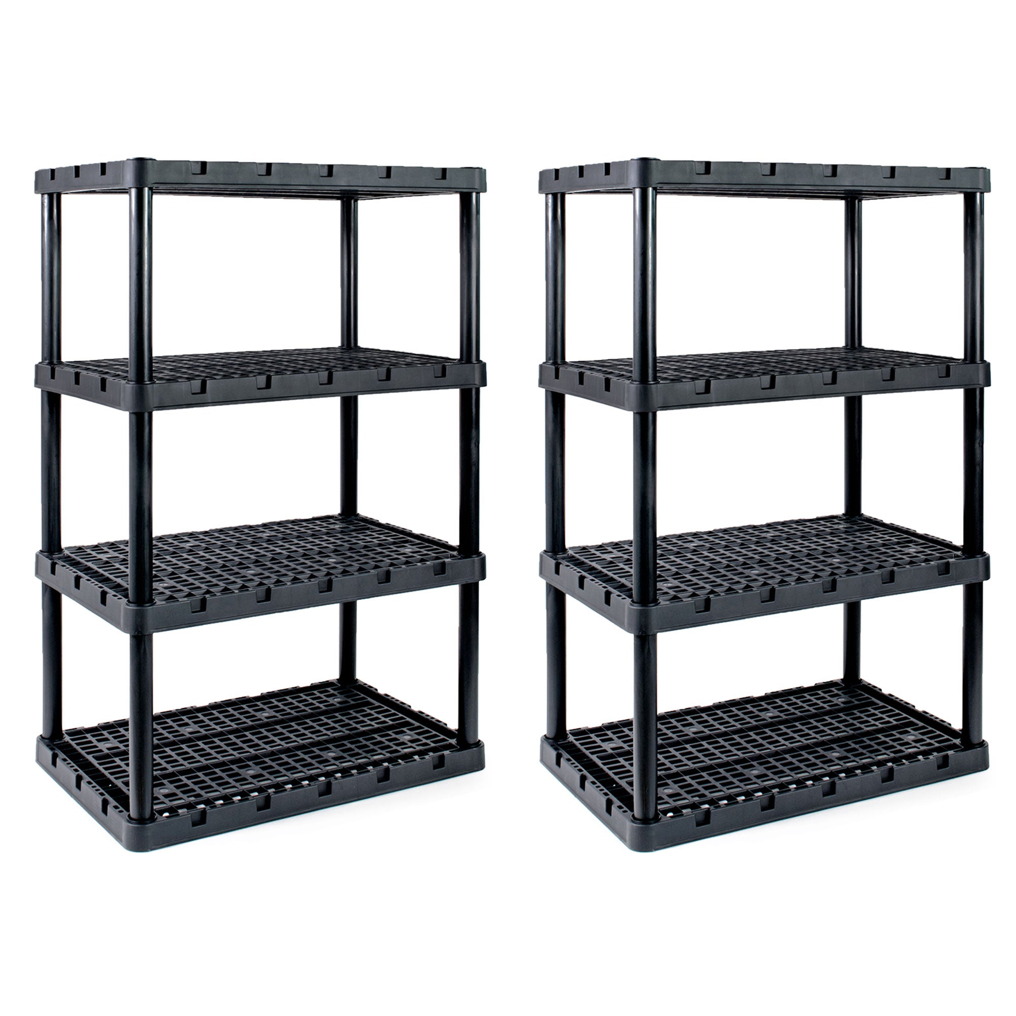 Gracious Living XL 4 Shelf Knect A Shelf Ventilated Storage, Black, 2 Pack - VMInnovations