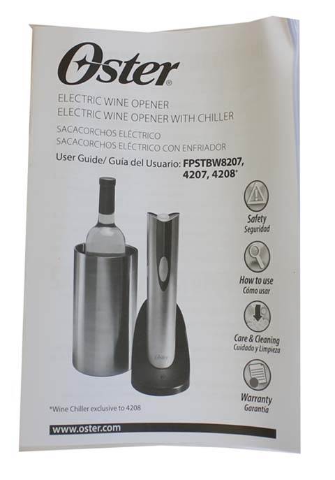 OSTER FPSTBW8207-S Electric Portable Battery Wine Bottle Opener (Open Box)