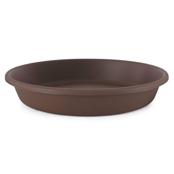 The HC Companies Classic 21" Deep Plastic Round Plant Pot Saucer, Brown (6 Pack)