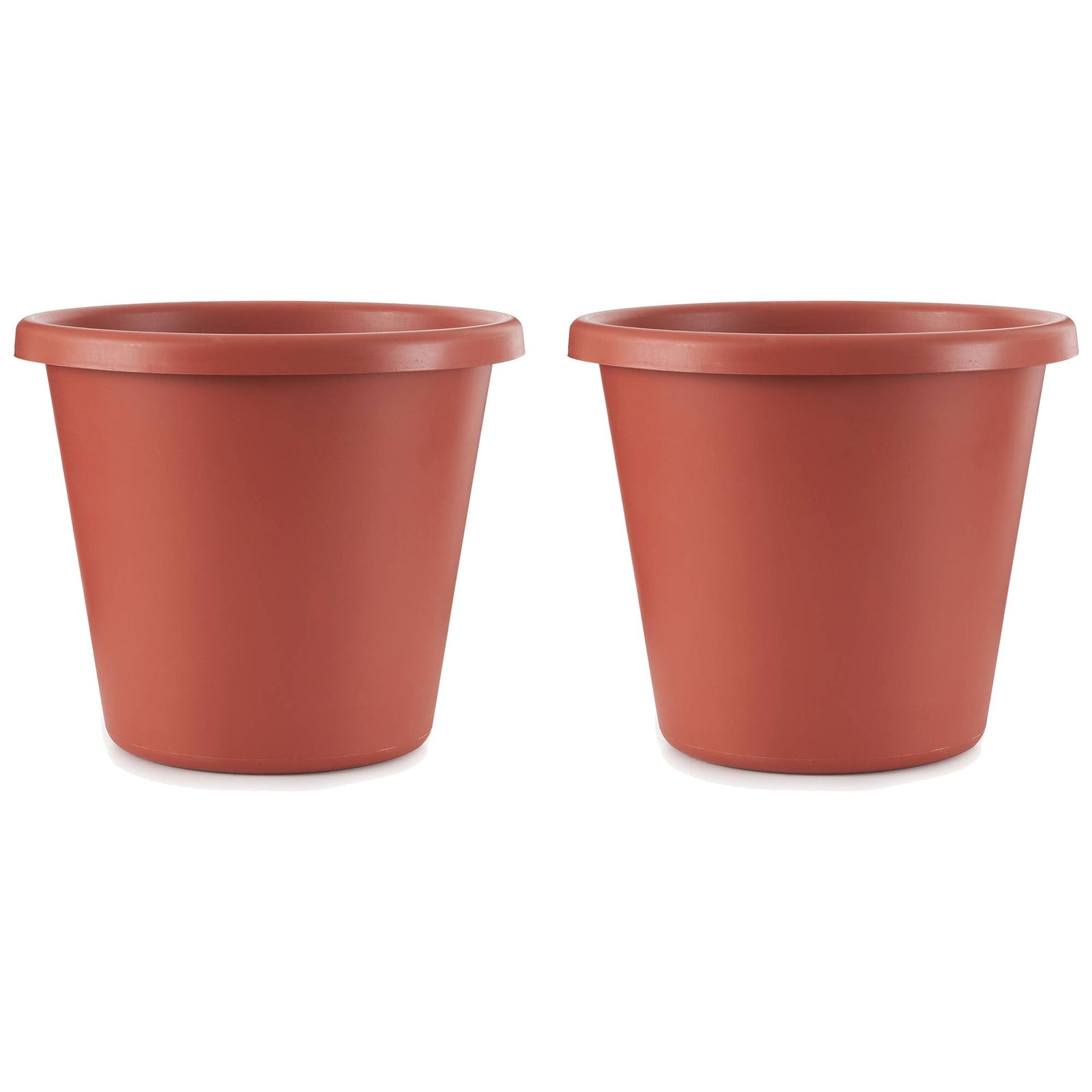 The HC Companies 20 In Plastic Classic Flower Pot Planter, Terra Cotta (2 Pack) - VMInnovations