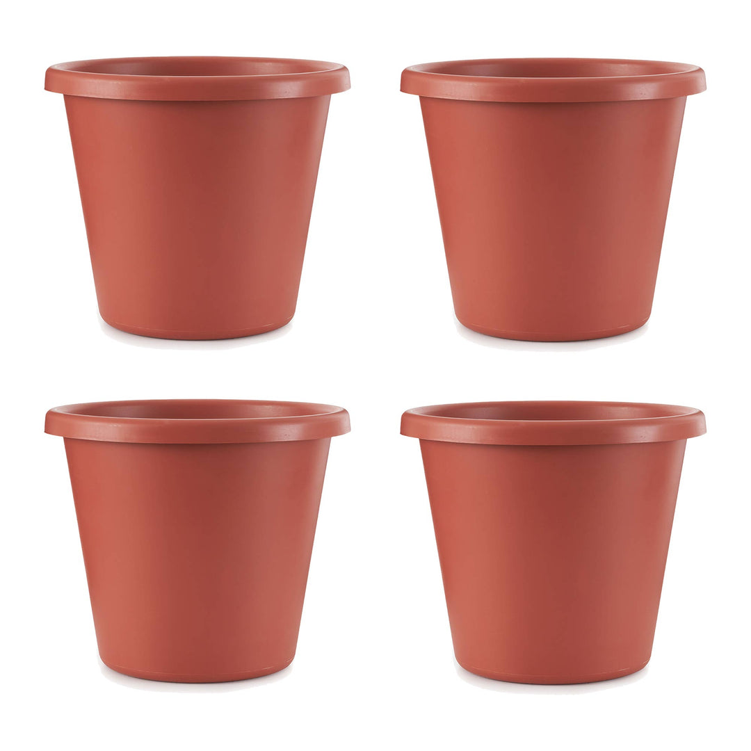 The HC Companies 20 In Plastic Classic Flower Pot Planter, Terra Cotta (4 Pack)