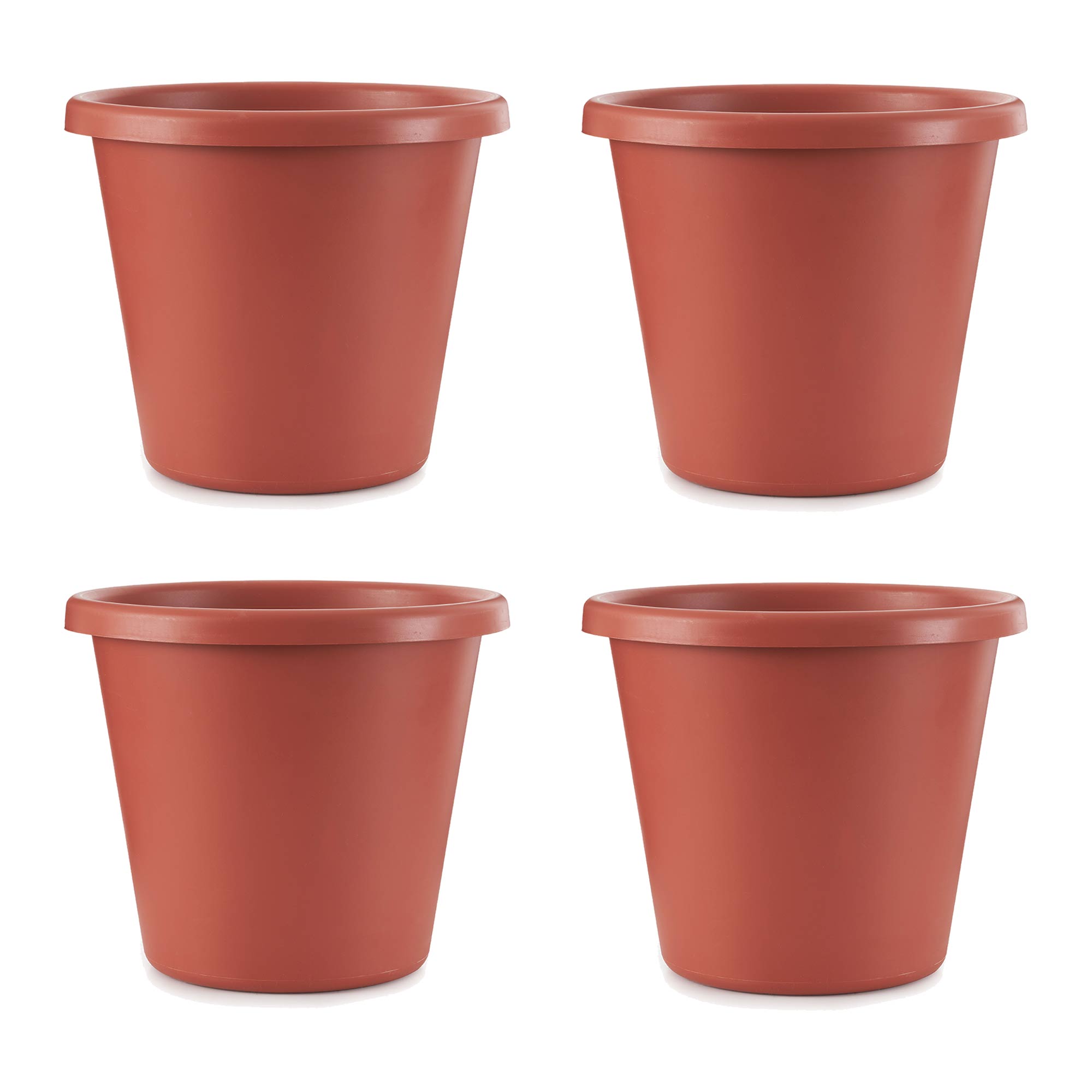The HC Companies 20 In Plastic Classic Flower Pot Planter, Terra Cotta (4 Pack) - VMInnovations