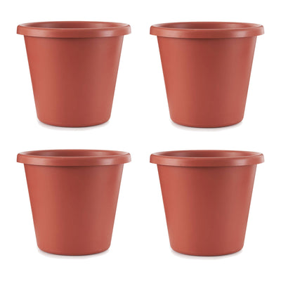 The HC Companies 20 In Plastic Classic Flower Pot Planter, Terra Cotta (4 Pack) - VMInnovations